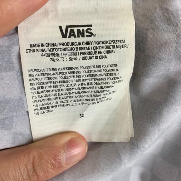 Vans Mens Swim Trunks 32 Black White Checkerboard Board Shorts Distressed Surf - Picture 11 of 11